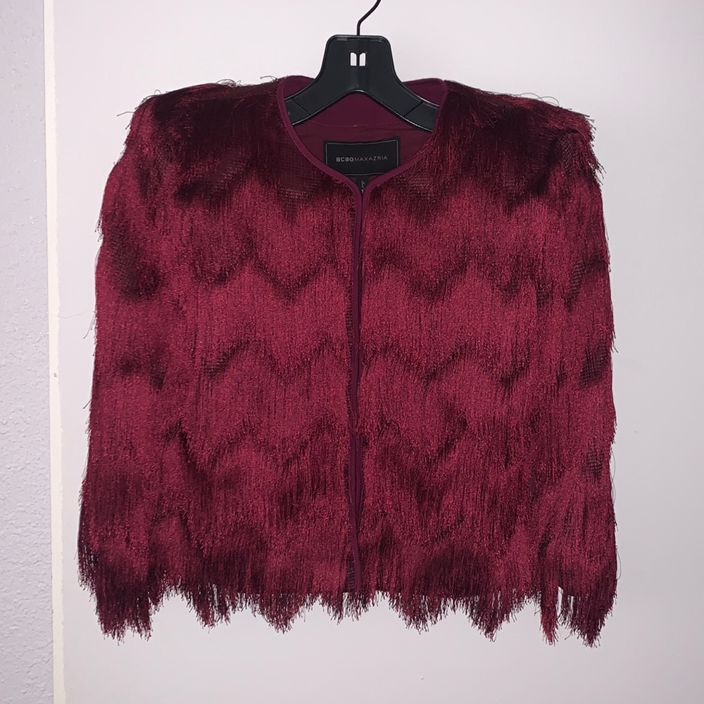 Bcbg fringe bolero jacket